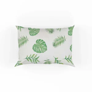 Tropical Green Leaves Pattern Pillow Case