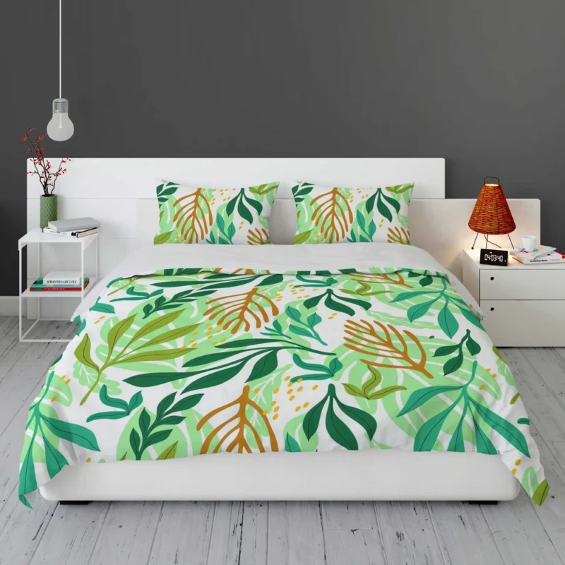 Tropical Jungle Leaves Pattern Bedding Set 1