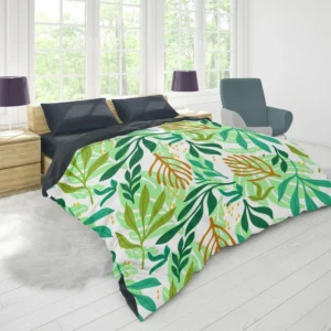 Tropical Jungle Leaves Pattern Duvet Cover 1