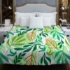 Tropical Jungle Leaves Pattern Duvet Cover