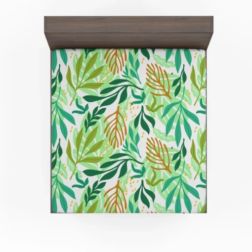 Tropical Jungle Leaves Pattern Fitted Sheet