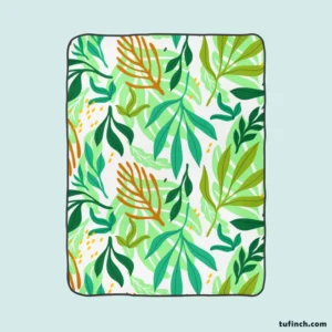 Tropical Jungle Leaves Pattern Fleece Blanket 1