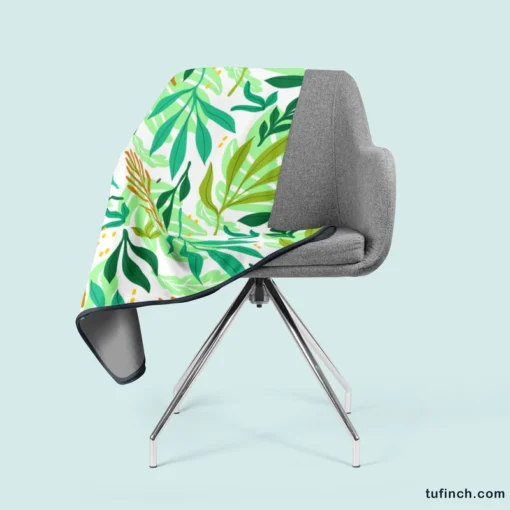 Tropical Jungle Leaves Pattern Fleece Blanket 2