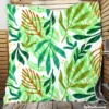 Tropical Jungle Leaves Pattern Quilt Blanket