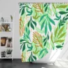 Tropical Jungle Leaves Pattern Shower Curtain