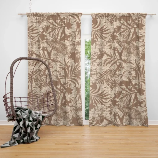 Tropical Leaves Pattern Curtain