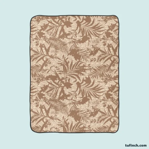 Tropical Leaves Pattern Fleece Blanket 1