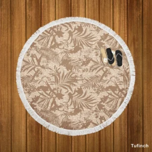 Tropical Leaves Pattern Round Beach Towel