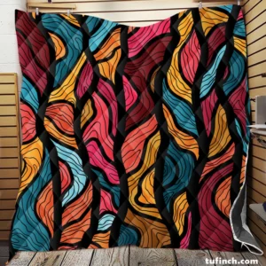 Tropical Leaves Seamless Pattern Quilt Blanket