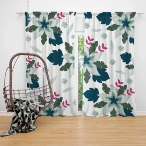 Tropical Natural Flowers Curtain