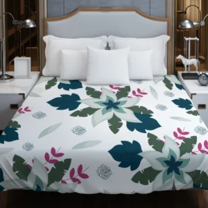 Tropical Natural Flowers Duvet Cover