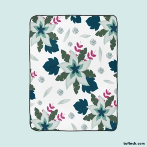 Tropical Natural Flowers Fleece Blanket 1