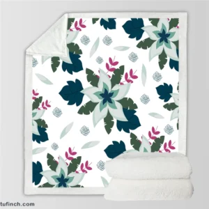 Tropical Natural Flowers Sherpa Fleece Blanket