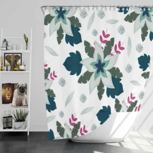 Tropical Natural Flowers Shower Curtain