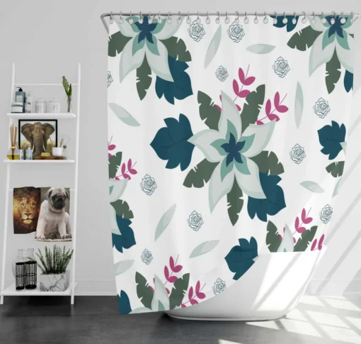 Tropical Natural Flowers Shower Curtain