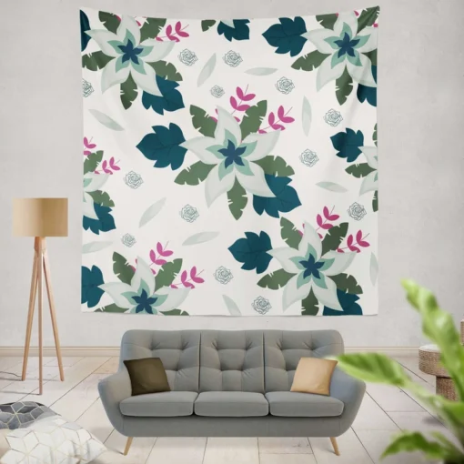 Tropical Natural Flowers Wall Tapestry