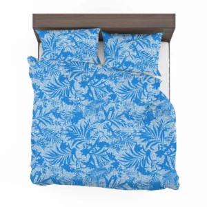 Tropical Palms Blue Pattern Bedding Set 2