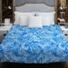 Tropical Palms Blue Pattern Duvet Cover