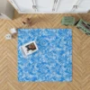 Tropical Palms Blue Pattern Rug