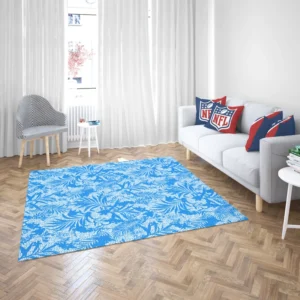 Tropical Palms Blue Pattern Rug 2