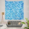 Tropical Palms Blue Pattern Wall Tapestry