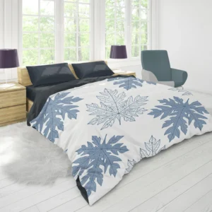 Tropical Papaya Leaves Duvet Cover 1