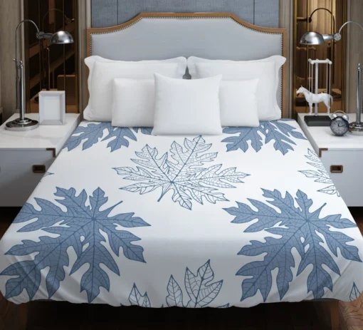 Tropical Papaya Leaves Duvet Cover