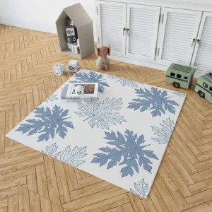 Tropical Papaya Leaves Rug 1