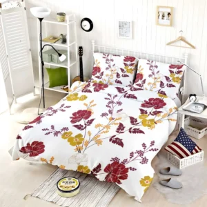 Tropical Red Hibiscus Floral Pattern Bedding Set