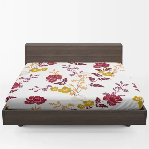 Tropical Red Hibiscus Floral Pattern Fitted Sheet 1