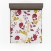 Tropical Red Hibiscus Floral Pattern Fitted Sheet