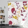 Tropical Red Hibiscus Floral Pattern Shower Curtain