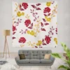 Tropical Red Hibiscus Floral Pattern Wall Tapestry