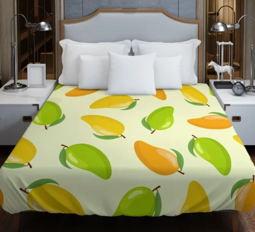 Tropical Yellow Green Mango Duvet Cover