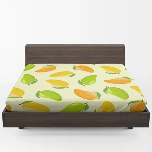 Tropical Yellow Green Mango Fitted Sheet 1