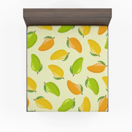 Tropical Yellow Green Mango Fitted Sheet