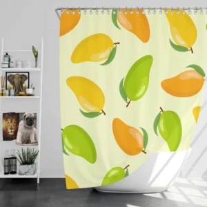 Tropical Yellow Green Mango Shower Curtain