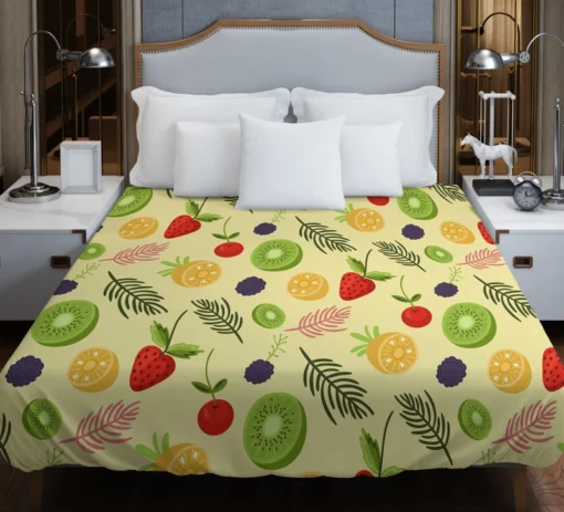 Tropical summer fruits pattern Duvet Cover