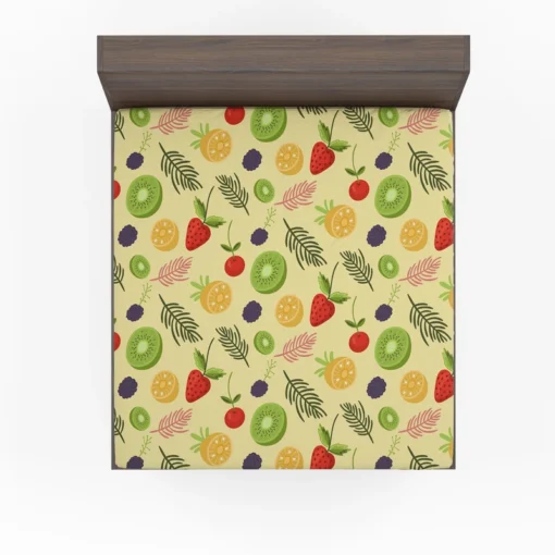 Tropical summer fruits pattern Fitted Sheet