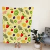 Tropical summer fruits pattern Fleece Blanket