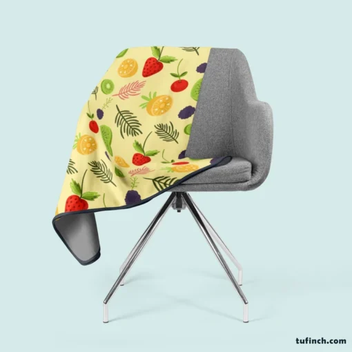 Tropical summer fruits pattern Fleece Blanket 2