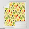 Tropical summer fruits pattern Sherpa Fleece Blanket