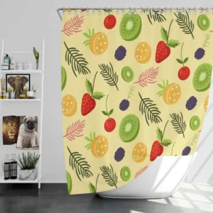 Tropical summer fruits pattern Shower Curtain