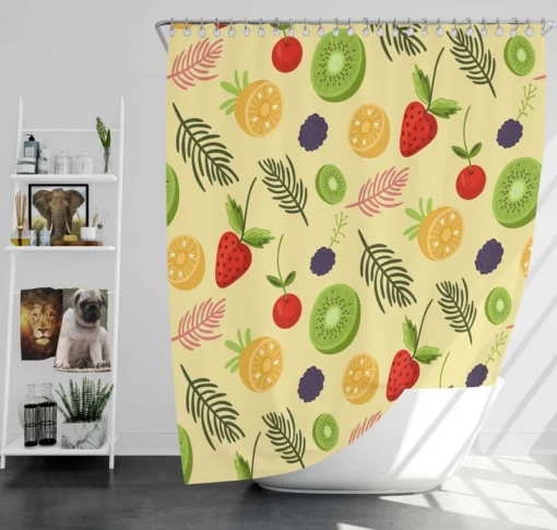 Tropical summer fruits pattern Shower Curtain