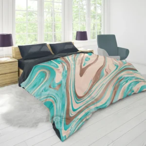 Tropicana Cabana Liquid Marble Duvet Cover 1