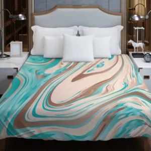 Tropicana Cabana Liquid Marble Duvet Cover