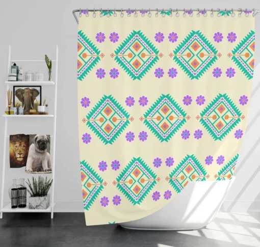 Turkey Ikat Pattern Shower Curtain