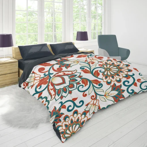 Turkish Floral Folk Pattern Duvet Cover 1