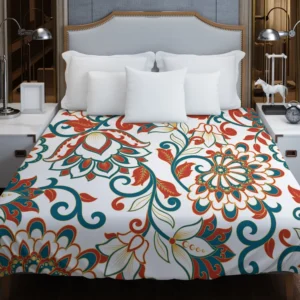 Turkish Floral Folk Pattern Duvet Cover