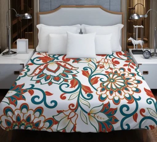 Turkish Floral Folk Pattern Duvet Cover